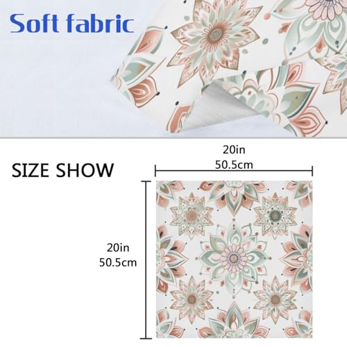 Servilletas de Tela Boho Flores Mandala 20x20 in Set 6 miniatura 6