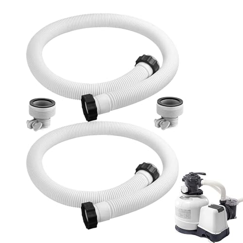 Tuyau De Piscine 38MM | 2 Pièces Tuyau Rechange Pour Filtre Piscine | De Rechange Pour Piscine 150cm | Flexible Pour Pompe De Piscine Et Aspirateur De Piscine, Pour Filtres À Sable