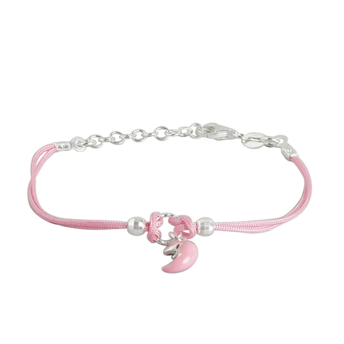 ZAVYA925 Sterling Silver Minimal Moon Rhodium Plating Thread Bracelet | | Gift for Kids and Babies | With Certificate of Authenticity and 925 Hallmark