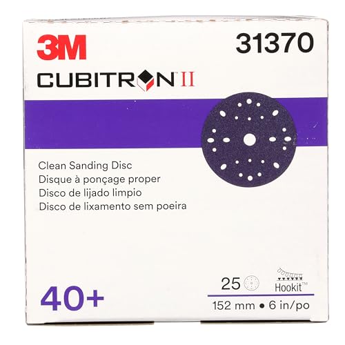 Image of 3M Cubitron II Hookit Clean Sanding Abrasive Disc, 31370, 6 in, 40+ grade, 25 discs per carton
