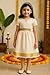RC FASHIONS Kerala Kasavu Cotton Dress for Baby Girls, Cream & Gold Traditional Wear, Ages 3–12 Months (US, Age, 6 Months)