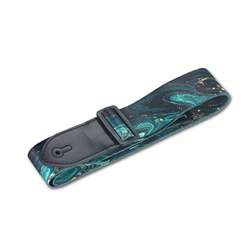Qielizi Guitar Strap, Guitar Strap With Leather End Length Adjustable 2 Pick Holders & 2 Matching Picks For Electric Guitar, Acoustic Guitar And Bass - Unique Gift For Guitarist(Green Quicksand) #TOP4