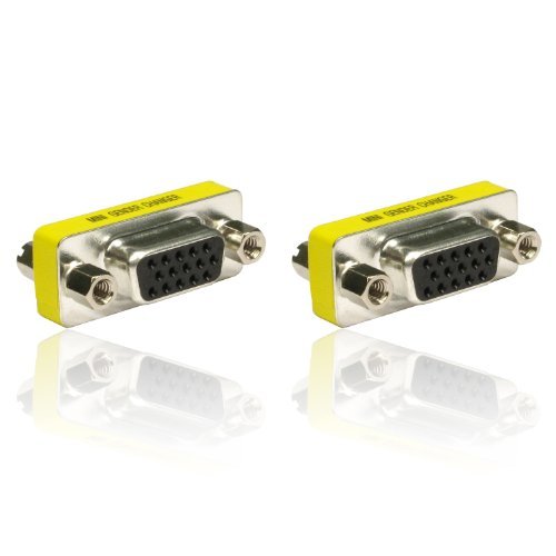 2 X 15 Pin HD VGA/SVGA Female to Female Gender Bender Changer Adaptor Converter Swap