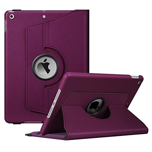 Fintie Rotating Case for New iPad 8th Gen (2020) / 7th Generation (2019) 10.2 Inch - [Built-in Pencil Holder] 360 Degree Rotating Smart Protective Stand Cover with Auto Sleep/Wake, Purple