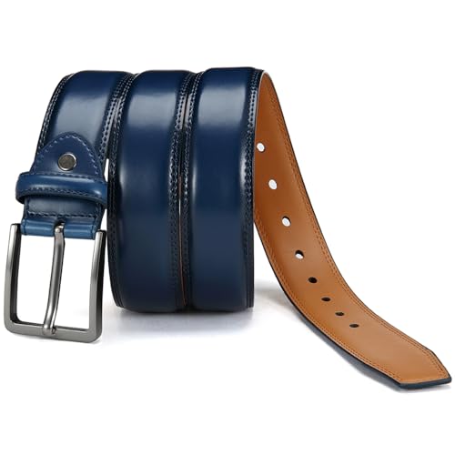 Men's Genuine Leather Dress Belts, Handmade Classic Every Day Leather Jeans Belt for Men Work Business Casual3