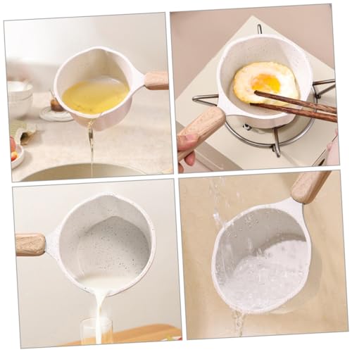 EXHUMKY Pour Spout Pot Deep Oil Pot for Home Kitchen Versatile Small Saucepan for Heating Oil Butter Chocolate and More