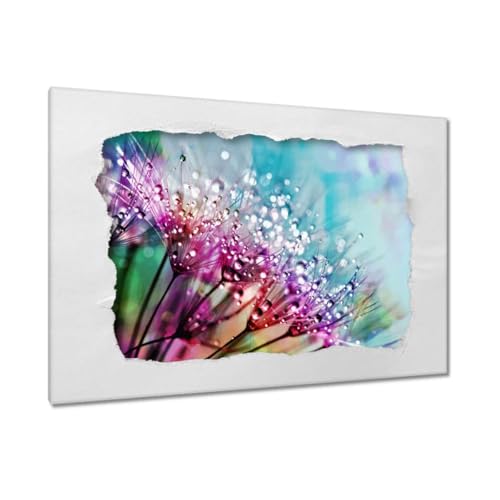 Peinture imprimée toile pissenlit grand format 120 x 80 design élégant