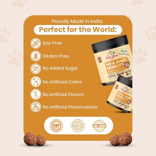 Image of Hip & Joint Soft Chews Supplement for Dogs | Glucosamine, Chondroitin, MSM| for Mobility & Flexibility | Chicken Flavor | 30 Soft Chews