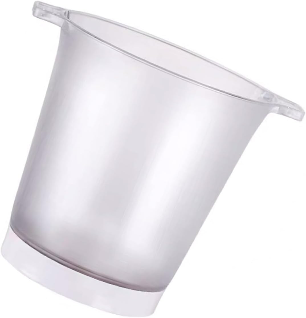 PRETYZOOM LED Light-up round Ice Bucket with Dual Handles, Frosted Battery-powered Beer Cooler and Wine Chiller for Bars, Ktv, and Party Use