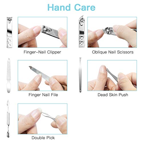 Nail Clippers Set 18PCS Manicure Set Manicure & Pedicure Tools Professional Nails Includes Scissor Tweezer Knife Ear Pick Cuticle Remover Tools - Nail Care Tools with Travel Case (pink)