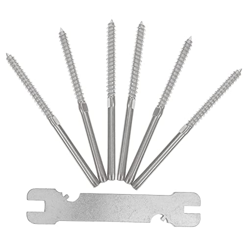 KALLORY 3Pairs Deck Cable Railing Kit Lag Screws for Posts Tensioning Easy Installation for Deck and Stair Systems