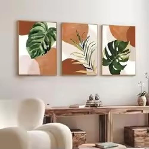 Toile de palmier style moderne triptyque de haute qualité - 4