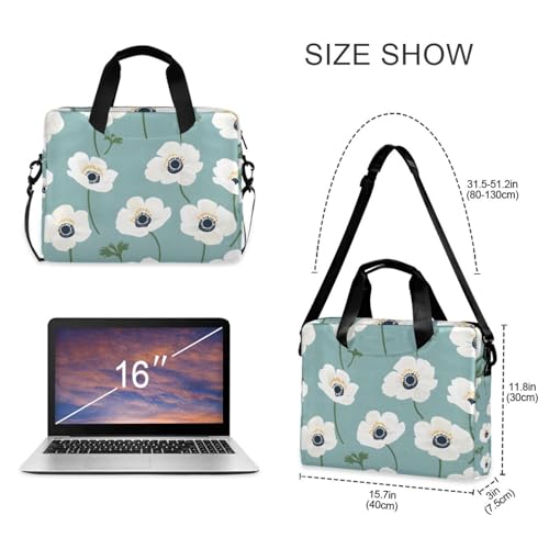 Maletín para portátil ALAZA con patrón floral blanco, 13-15.6 pulg. miniatura 5