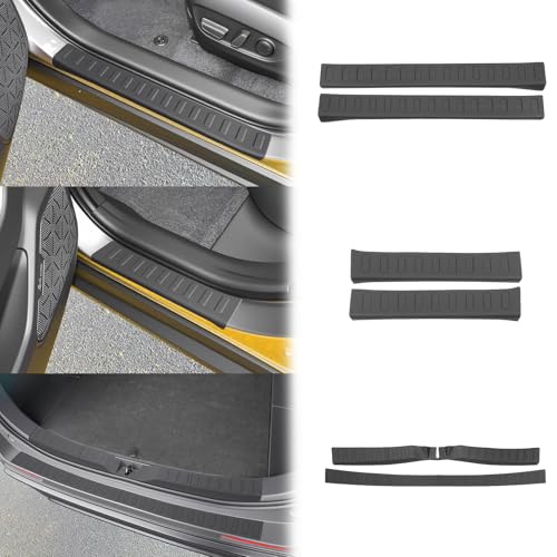 JTYZSM Door Sill Guards & Rear Bumper Protector for 2019-2025 Toyota RAV4 Accessories, Entry Guard with Trunk Sill Cover Kit Soft TPE for 2019-2025 RAV-4 6Pcs Set by JTYZSM - Used condition - US$37.61