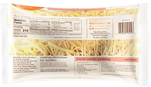 Manischewitz Kluski Egg Noodles 12Oz (3 Pack) | Homestyle Taste & Texture, Premium Enriched, Low Sodium, No Preservatives #TOP1