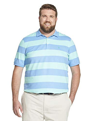 IZOD Men's Big and Tall Advantage Performance Short Sleeve Stripe Polo Shirt, Florida Keys, X-Large Tall