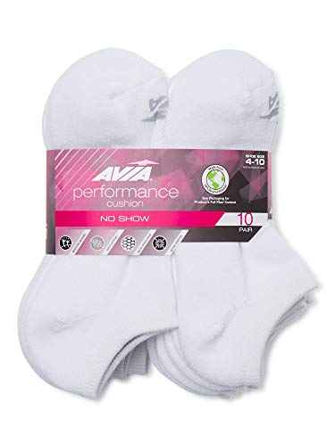 Image of Avia Performance Womens' No Show Cushion Socks (10-Pair Packs, Sock size 9-11; fits shoe size 4-10)