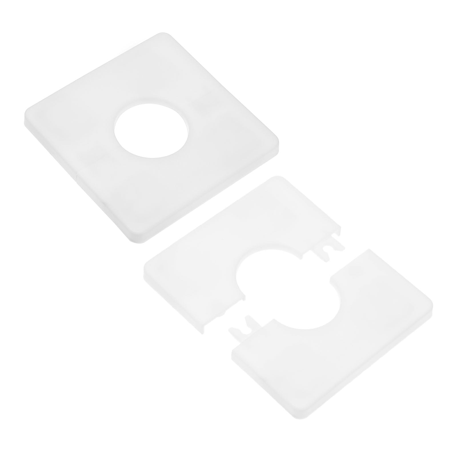 M METERXITY 2-Pack Wall Split Flange, for 1.3 Inch/32mm OD Pipe ABS Escutcheon Plate Square Self-Adhesive Plumbing Cover Plates for Water Pipe/Faucet [White]