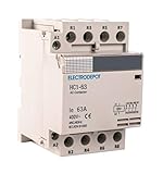 Electrodepot 40 Amp 4 Pole Normally Closed IEC 400V Contactor (Silent Operation) – 110-120VAC Coil, Inductive 20A, Resistive 40A with Mounting Base for DIN Rail