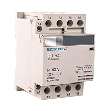 Electrodepot 40 Amp 4 Pole Normally Closed IEC 400V Contactor Silent Operation 110-120VAC Coil, Inductive 20A, Resistive 40A with Mounting Base for DIN Rail