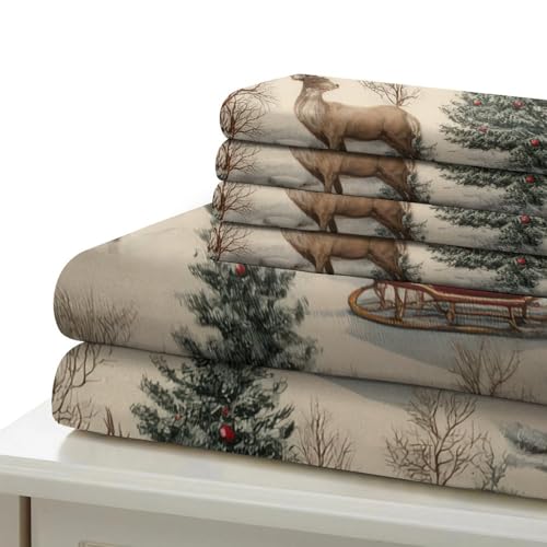 Housse de couette Noël 140x200 microfibre forêt - 7