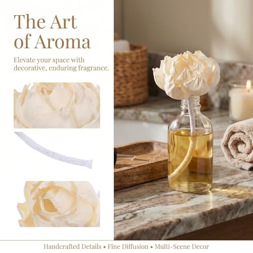 3 difusores florales de papel sola con cuerda de algodón miniatura 5