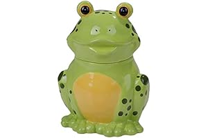 Pacific Giftware PT Frog Toad Glossy Ceramic Treat Cookie Storage Container Canister Jar