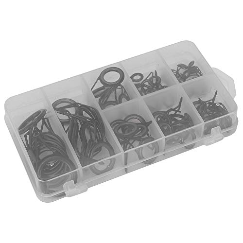 Alomejor Guía de cañas de Pescar 75 UNIDS/Caja de Tamaño Mixto Anillos de Tapa de Pesca Conveniente Línea de Caña de Pescar Guía Guía de Accesorios