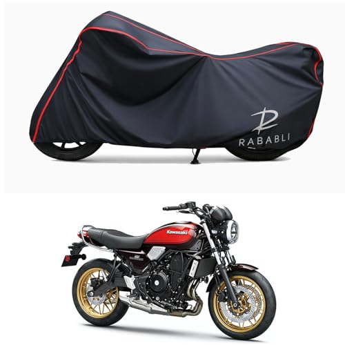 Image of Waterproof Bike Body Cover Compatible for | KawasaZ650RS | Taffeta Fabric, Red Piping Design, Bottom Elastic Fit | Dustproof, Sun UV & Rain Protection for All Bikes
