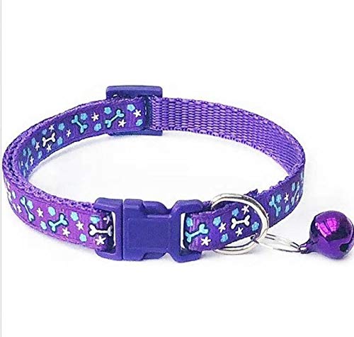 Image of PSK PET MART Printed (18-30 cm) Adjustable Cat Everyday Collar, Small, Purple