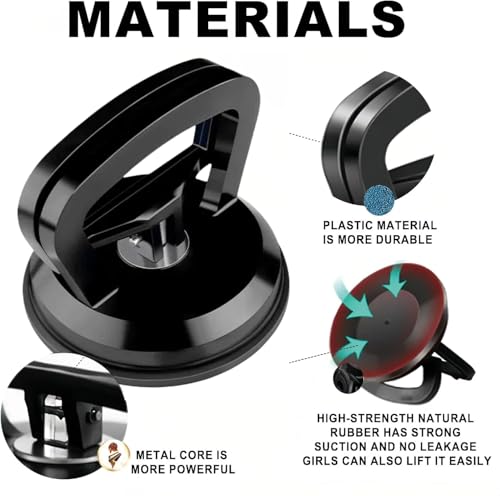 Image of Heavy Duty Suction Cup Puller Tool - Automotive Body Panels, Glass, Tiles & Mirrors - Strong Vacuum Grip for Smooth Surfaces, DIY Dent & Panel Removal (Combo-A1)