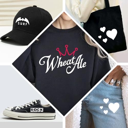 Image of HTV Heat Transfer Vinyl, 12 inch x 20ft White HTV, for All Cutting Machines Designed for DIY T-Shirt Iron on, Easy to Cut Weeding,Perfect for Sportswear, Chool Bags and Many Other Designs