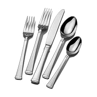 Mikasa Harmony 65-Piece Flatware Set for 12, 18/10 Stainless Steel Silverware with Forks, Knives, Spoons, and Serving Utensils, Elegant Design