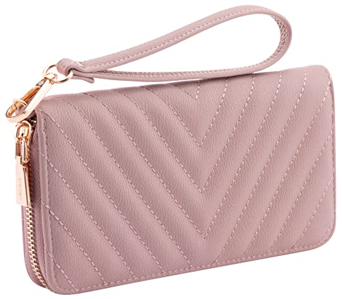 Brentano Vegan Leather Slim Single-Zipper Chevron Embroidered Wallet with Removable Wrist Strap product thumbnail 15
