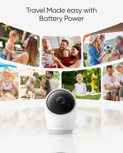 Image of eufy Security Baby Monitor, Hybrid Wi-Fi and No Wi-Fi Connection, 24 /7 Recording in app, Pan-Tilt, Portable Camera with Built-in Battery, ANR