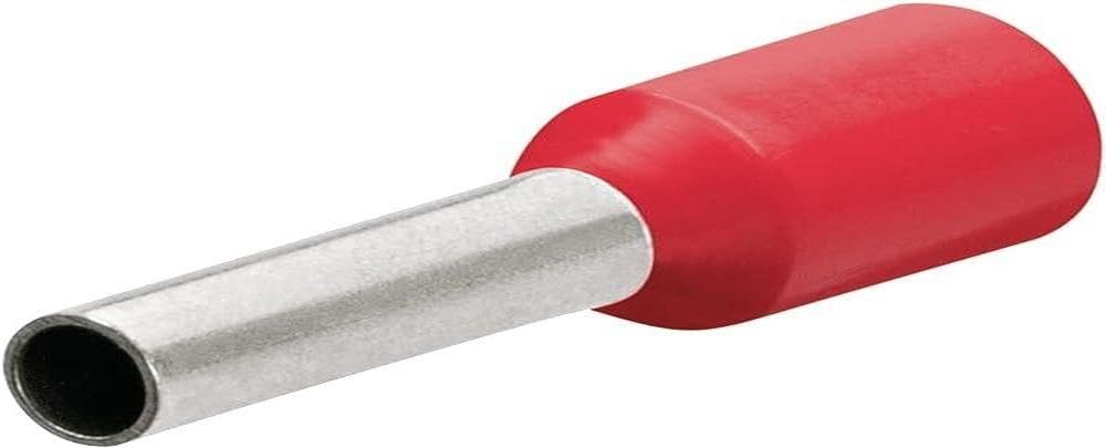 97 99 352 End Sleeves/Ferrules with Collar 16mm for 1mm 200 Pcs. in Red