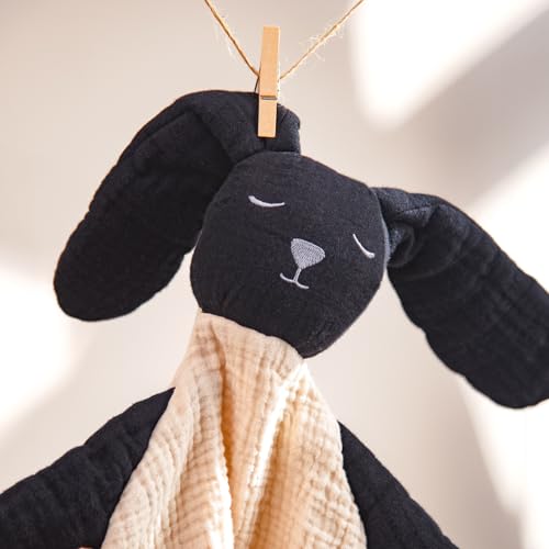 Image of lulumoon Baby Security Blanket Bunny: Snuggle Muslin Lovey for Travel & Daycare - Self-Soothe Lovie for Newborn Gift