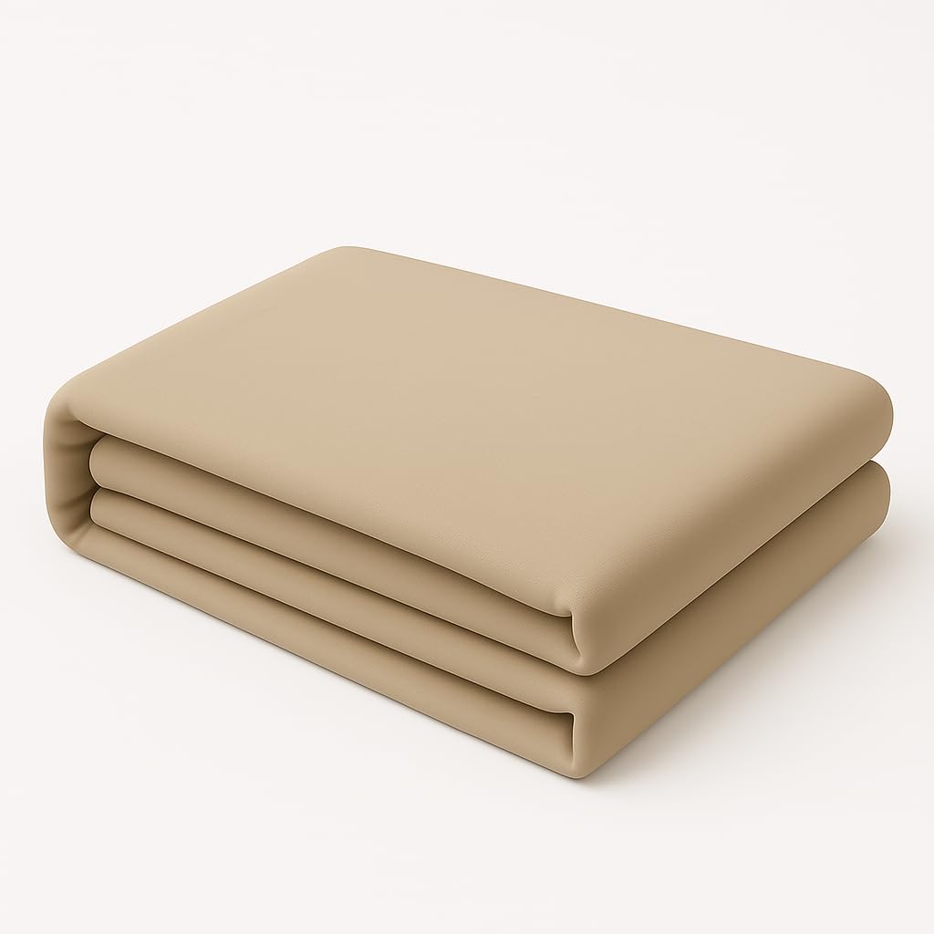 Flat Sheet Bed Linen Soft Easy Care PolyCotton Blend Plain Dyed Flat Bed Sheet (King, Latte)