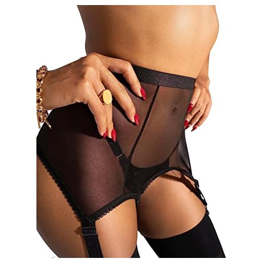 VicSec Damen Strapsen Dessous Strapshalter mit Clips Strumpfbänder Hosenträger Strapsgürtel Strumpfhalter Größe Größen Oberschenkel Strumpfgürtel mit 6 Strapsen Dehnbar Dessou Strapsgürtel S-3XL