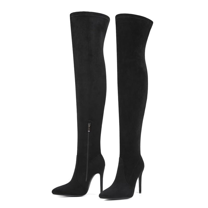 Stivali sopra il ginocchio da donna con tacco alto, con tacco a spillo, alla moda, per feste e streetwear