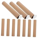 MOTHNUR 10 piezas Tubo de Papel Kraft para Envío Unidades con Tapas Blancas Protección Segura Almacenamiento Dibujos y Carteles