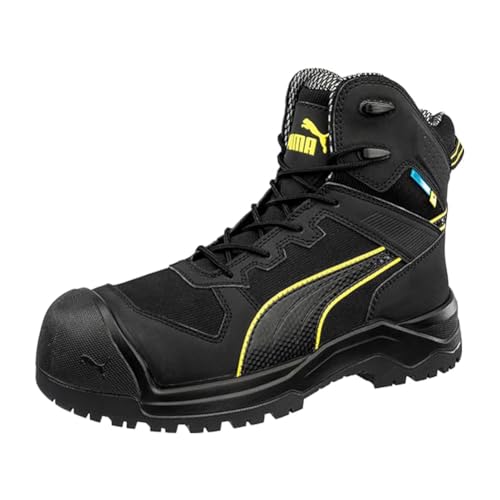 PUMA SAFETY SHOES Men's P632705 Construction Shoe, Black Yellow, 10