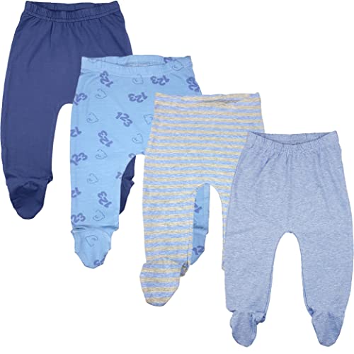Image of 123 Bear Baby Soft Cotton Spandex Pants with Feet