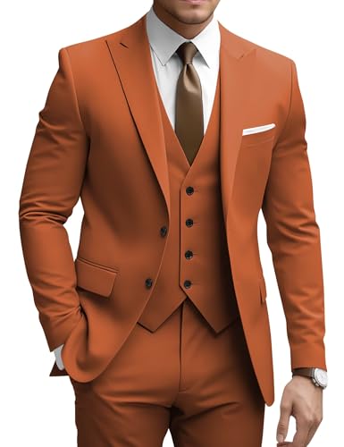 Mens Suits 3 Piece Slim Fit Suits for Men Single Breasted Suit Men Formal Tuxedo Set Casual Wedding Prom Suit