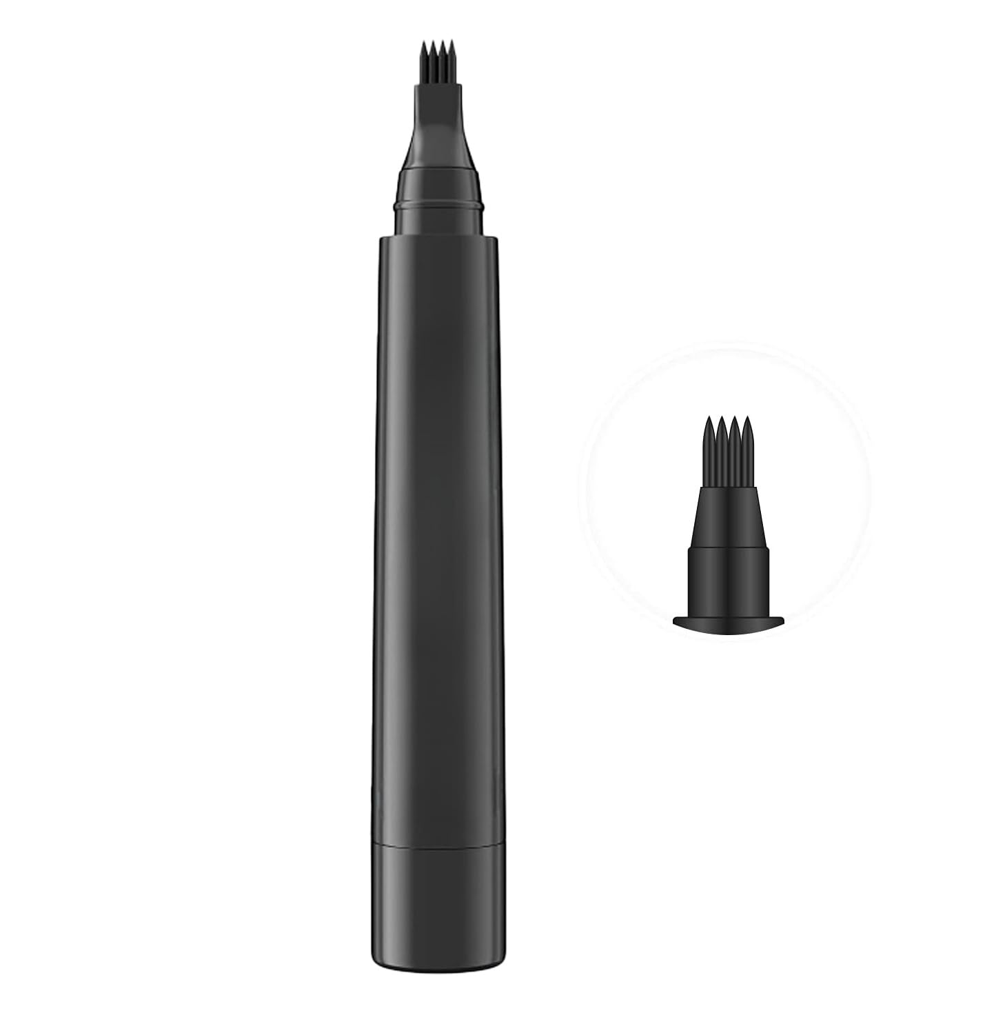 Beard Pencil Filler for Men Black, Fill & Shape Beard Contour, Long-Lasting Waterproof Sweatproof Beard Pen, 4-Tip Beard Styling Pen Applicator Creates Natural Looking Beard, Moustache