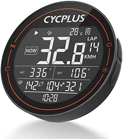 CYCPLUS GPS Bike Computer, Wireless Cycling Computer, Speedometer Odometer Waterproof MTB Tracker, ANT+ Bluetooth Compatible with 2.5 Inch Screen