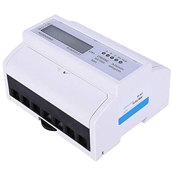 Elmätare, 3-fas KWh-räknare 230 / 400V 5-100A Energiförbrukning Digital elmätare med LCD (9999999.1KWh)