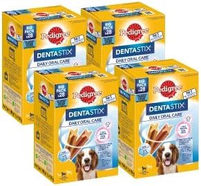 Pedigree Przekąska dla Psów do Pielęgnacji Zębów o Smaku Kurczaka i Wołowiny, 56 Sztuk
