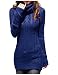 v28 Women Polo Neck Knit Stretchable Elasticity Long Sleeve Slim Sweater Jumper (US SIZE 6-10, blue)