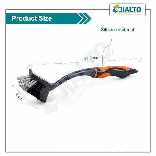 Image of JIALTO Heavy-Duty Toilet Cleaning Brush, Durable Stiff Bristles, Ergonomic Non-Slip Handle, Deep Cleaning Toilet Bowl & Bathroom Scrubber for Tiles, Sinks and Corners